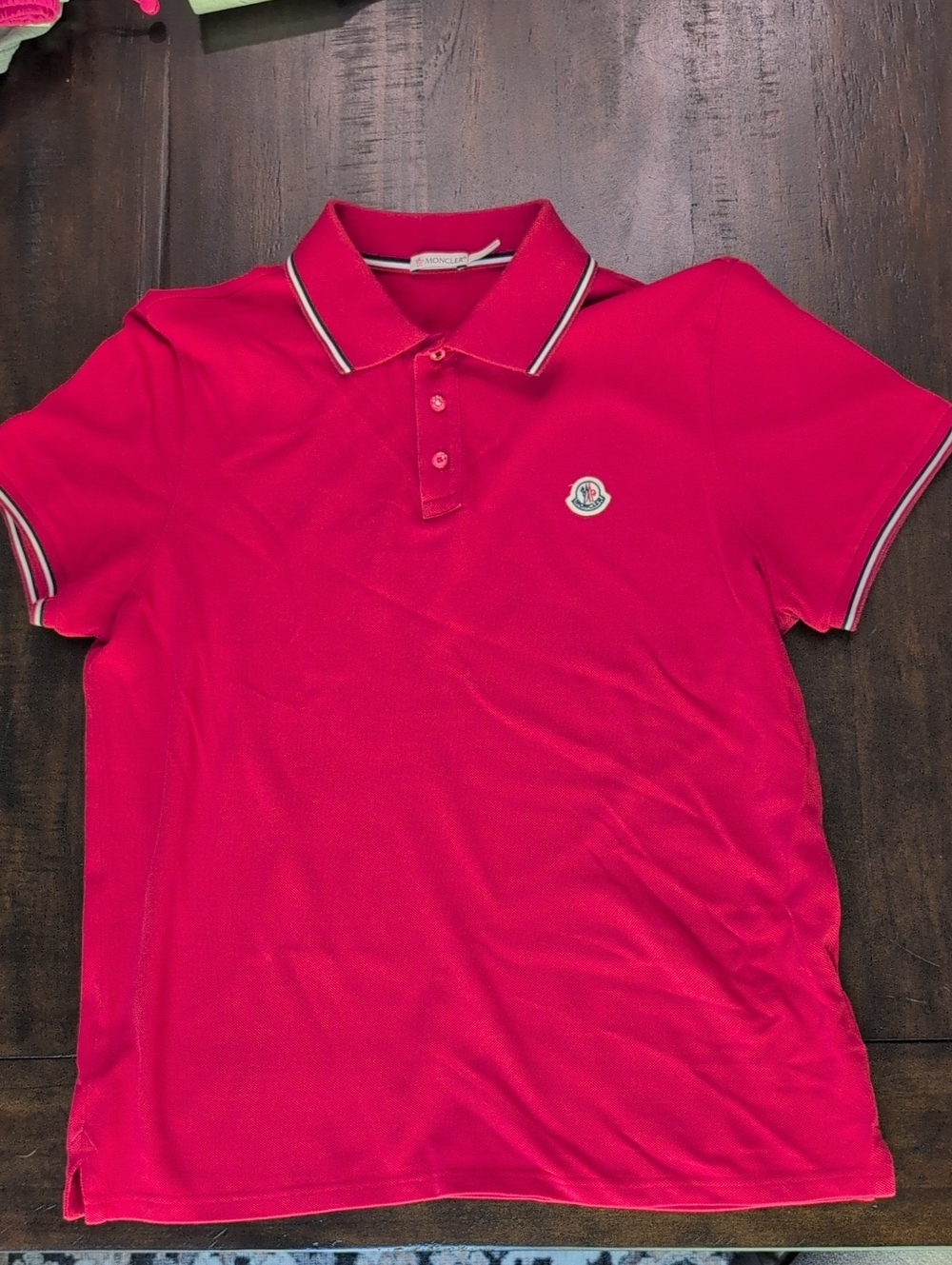 Moncler Men’s Red Polo Shirt – Size Large